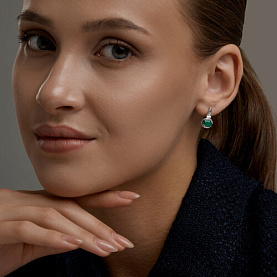 Серьги SOKOLOV - Серебро 925, Агат, Фианит (арт. 92025359)