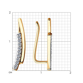 Серьги SOKOLOV - Золото 585, Фианит (арт. 028578)