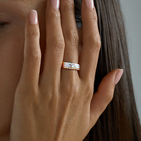 Кольцо Diamant - Серебро 925, Фианит, Эмаль (арт. 93-110-01574-1)