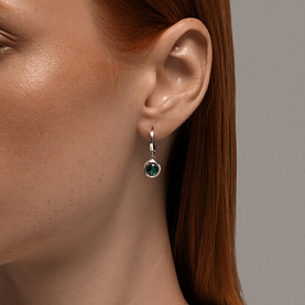 Серьги SOKOLOV - Серебро 925, Синтетический турмалин (арт. 92023029)