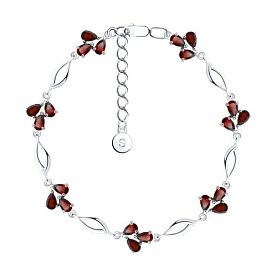 Браслет SOKOLOV - Серебро 925, Гранат (арт. 92050122)