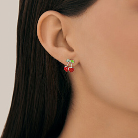 Серьги SOKOLOV - Серебро 925, Фианит, Эмаль (арт. 94027118)