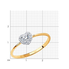 Кольцо SOKOLOV - Золото 585, Фианит (арт. 018982)