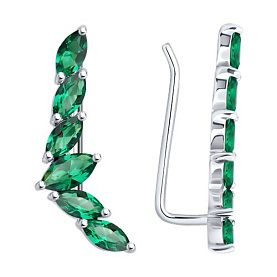 Серьги Diamant - Серебро 925, Синтетический ситалл (арт. 94-320-02173-2)