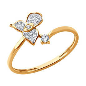 Кольцо SOKOLOV - Золото 585, Фианит (арт. 019517)