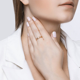 Кольцо SOKOLOV - Золото 585, Фианит (арт. 017237)