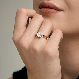 Кольцо SOKOLOV - Золото 585, Бриллианит (арт. 019903)