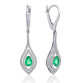 Серьги Platinum Lab. - Платина 950 (арт. ПС-306И-01)