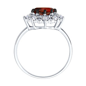Кольцо Diamant - Серебро 925, Гранат, Фианит (арт. 94-310-02042-2)