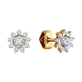 Серьги Diamant - Золото 585, Фианит (арт. 51-122-02267-1)
