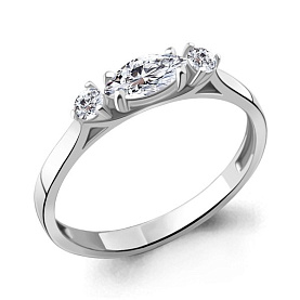 Кольцо Аквамарин - Серебро 925, Фианит (арт. 67230А.5)