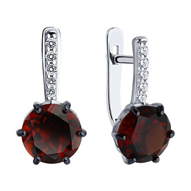 Серьги SOKOLOV - Серебро 925, Синтетический ситалл , Фианит (арт. 92022849)