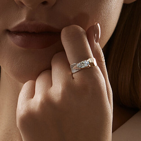 Кольцо SOKOLOV - Золото 585, Топаз, Фианит (арт. 716308)