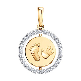 Подвеска SOKOLOV - Золото 585, Фианит (арт. 036910)