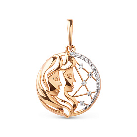 Подвеска ЮФ Династия - Золото 375, Фианит (арт. 101188-5102)