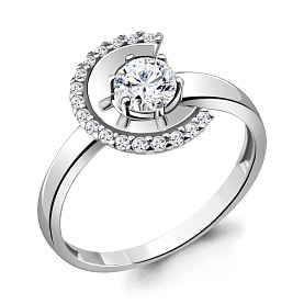 Кольцо Аквамарин - Серебро 925, Фианит (арт. 68809А.5)