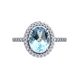 Кольцо Diamant - Серебро 925, Топаз, Фианит (арт. 94-310-01999-1)