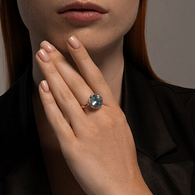 Кольцо Diamant - Золото 585, Топаз, Фианит (арт. 51-310-02162-1)