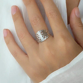 Кольцо Атолл - Серебро 925, Фианит (арт. 11162-925)