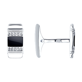 Запонки SOKOLOV - Серебро 925, Фианит, Эмаль (арт. 94160034)