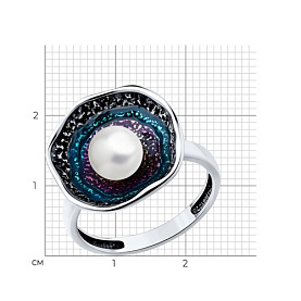 Кольцо Diamant - Серебро 925, Жемчуг культивированный, Эмаль (арт. 95-310-01778-1)
