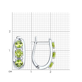 Серьги SOKOLOV - Серебро 925, Хризолит (арт. 92022570)