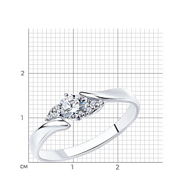 Кольцо SOKOLOV - Серебро 925, Фианит (арт. 94012237)