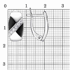 Серьги Красная пресня - Серебро 925, Фианит, Эмаль (арт. 33814896Пл)