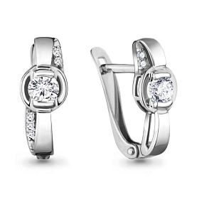 Серьги Аквамарин - Серебро 925, Фианит (арт. 434271А.5)