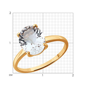 Кольцо SOKOLOV - Золото 585, Горный хрусталь (арт. 717399)