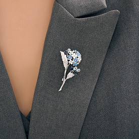 Брошь SOKOLOV - Серебро 925, Синтетический сапфир , Топаз, Эмаль (арт. 92040124)