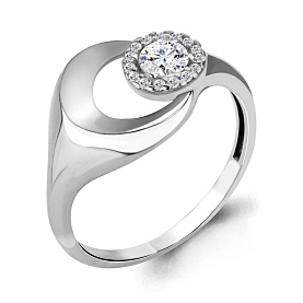 Кольцо Аквамарин - Серебро 925, Фианит (арт. 68290А.5)