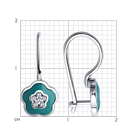 Серьги Diamant - Серебро 925, Эмаль (арт. 94-120-02148-1)