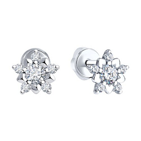 Серьги SOKOLOV - Серебро 925, Фианит (арт. 94020089)
