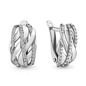 Серьги Аквамарин - Серебро 925, Фианит (арт. 42304А.5)