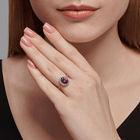 Кольцо Diamant - Серебро 925, Аметист, Фианит (арт. 94-310-01999-2)