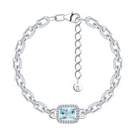 Браслет SOKOLOV - Серебро 925, Топаз, Фианит (арт. 92050183)