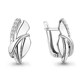 Серьги Аквамарин - Серебро 925, Фианит (арт. 46894А.5)