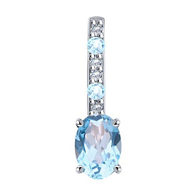 Подвеска SOKOLOV - Серебро 925, Топаз, Фианит (арт. 92030339)