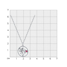 Колье SOKOLOV - Серебро 925, Синтетический рубин (арт. 94070942)