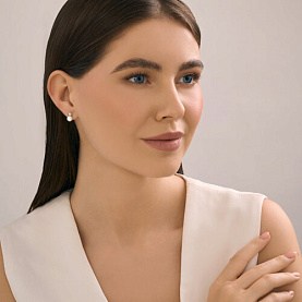 Серьги Diamant - Серебро 925, Жемчуг имитация (арт. 94-122-02368-1)