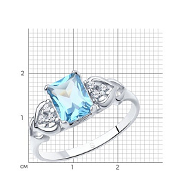 Кольцо SOKOLOV - Серебро 925, Топаз, Фианит (арт. 92011503)