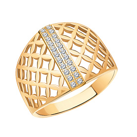 Кольцо Атолл - Серебро 925, Фианит (арт. 11162з-925)