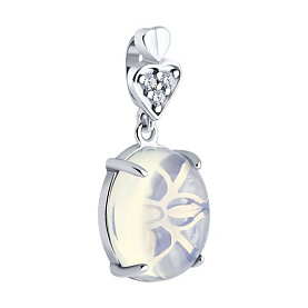 Подвеска Diamant - Серебро 925, Опалит, Фианит (арт. 94-330-01836-1)