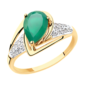 Кольцо Diamant - Золото 585, Агат, Фианит (арт. 51-310-00149-1)