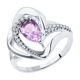 Кольцо Diamant - Серебро 925, Аметист, Фианит (арт. 94-310-00630-3)
