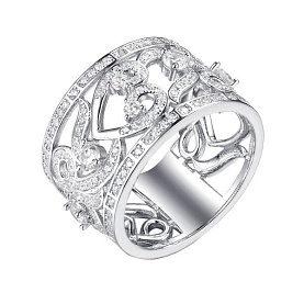 Кольцо FRESH - Серебро 925, Фианит (арт. CZ-R02932-X-W-X-X-W)