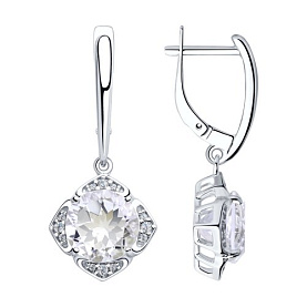 Серьги SOKOLOV - Серебро 925, Горный хрусталь, Фианит (арт. 92022062)