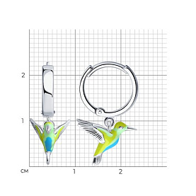 Серьги SOKOLOV - Серебро 925, Эмаль (арт. 94025987)