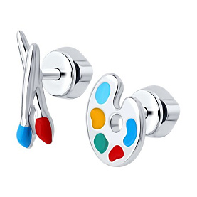Серьги Diamant - Серебро 925, Эмаль (арт. 94-122-02286-1)